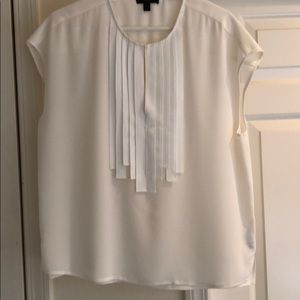 J.Crew Ivory Grosgrain Ribbon Blouse